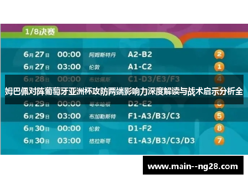 姆巴佩对阵葡萄牙亚洲杯攻防两端影响力深度解读与战术启示分析全
